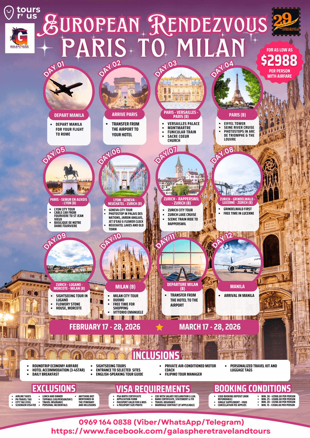 European Rendezvous: Paris to Milan All-in Tour Package