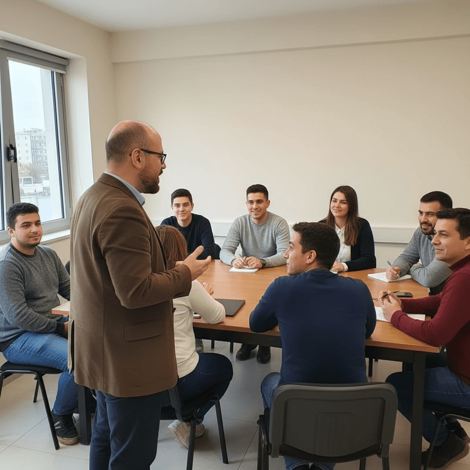 Riunione operativa del team di consulenza con il personale del locale