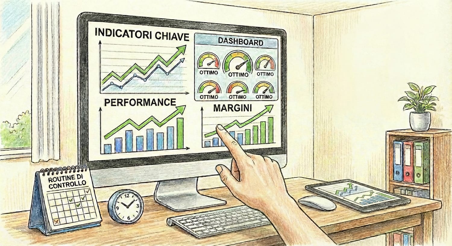 Dashboard con indicatori chiave di performance per il monitoraggio del ristorante