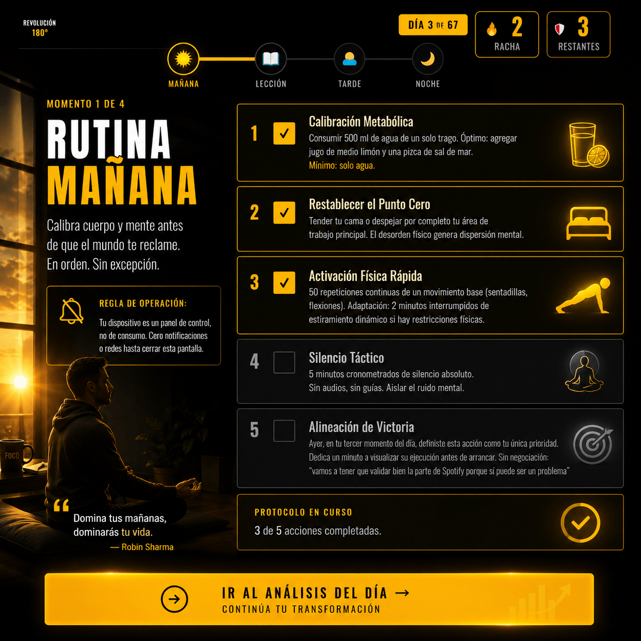 Rutina de Mañana — Revolución 180