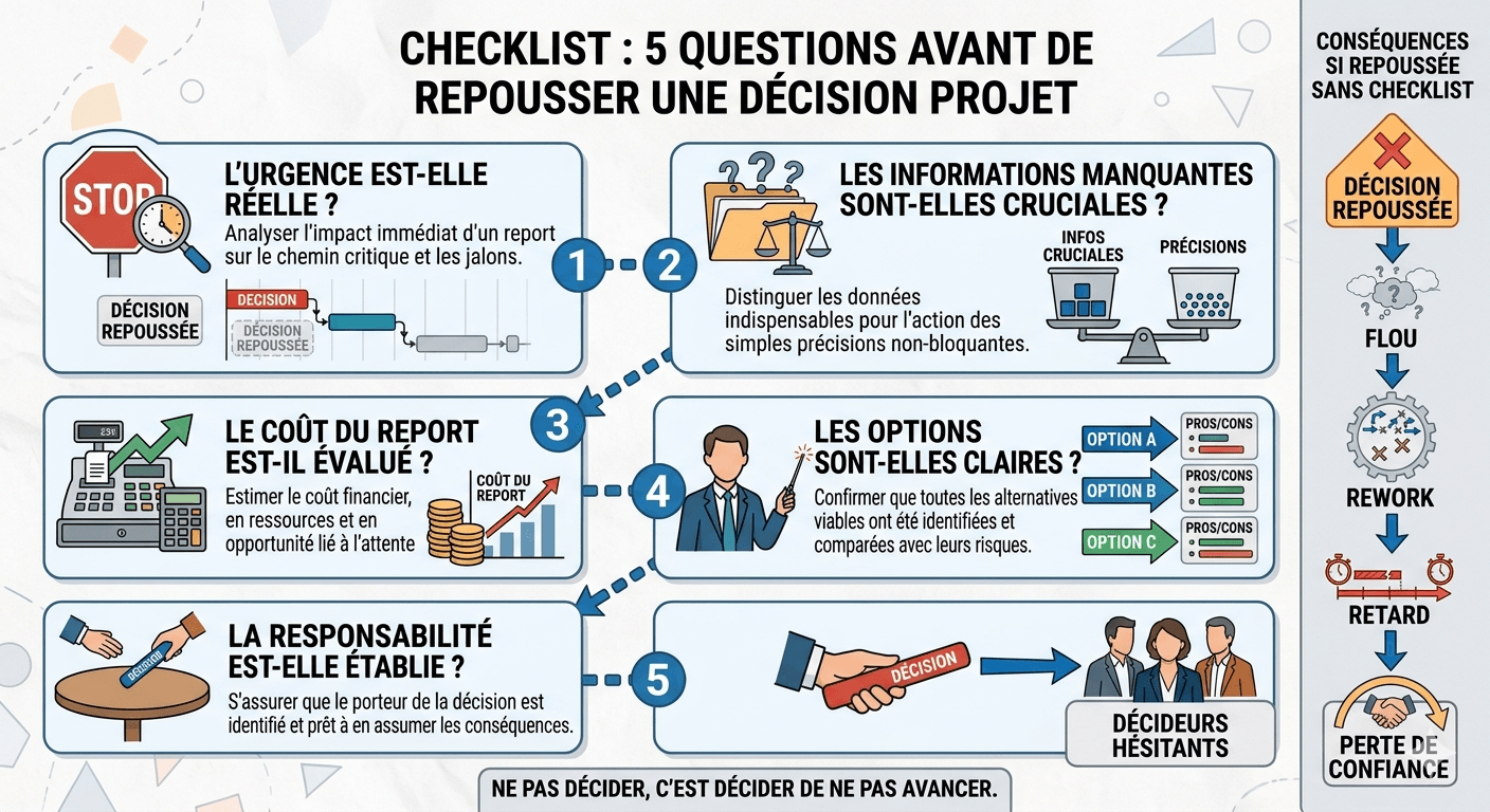 Checklist pour éviter l’indécision en gestion de projet IT