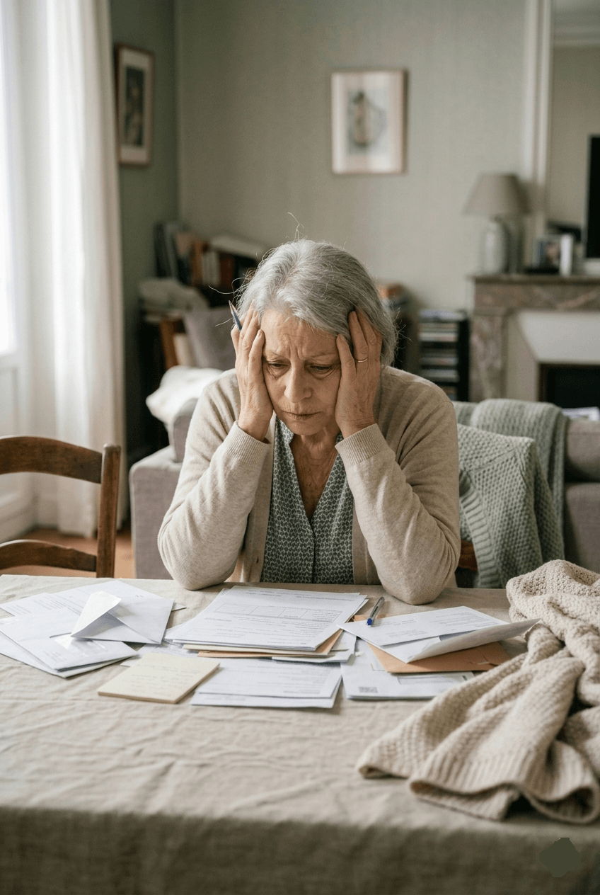 Senior dépassée par les démarches administratives et les papiers