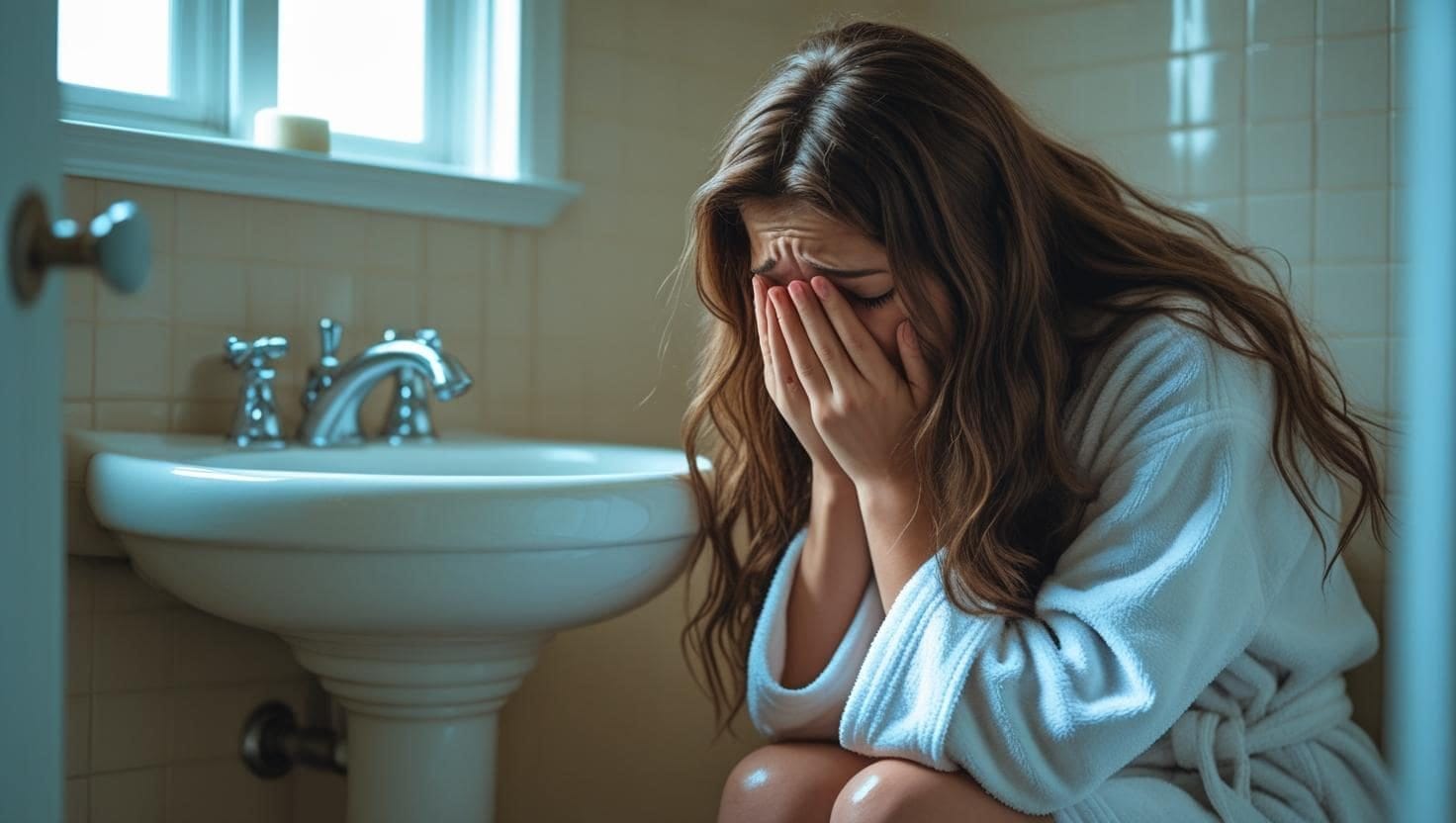 une femme en pleur avec une situation financière critique
