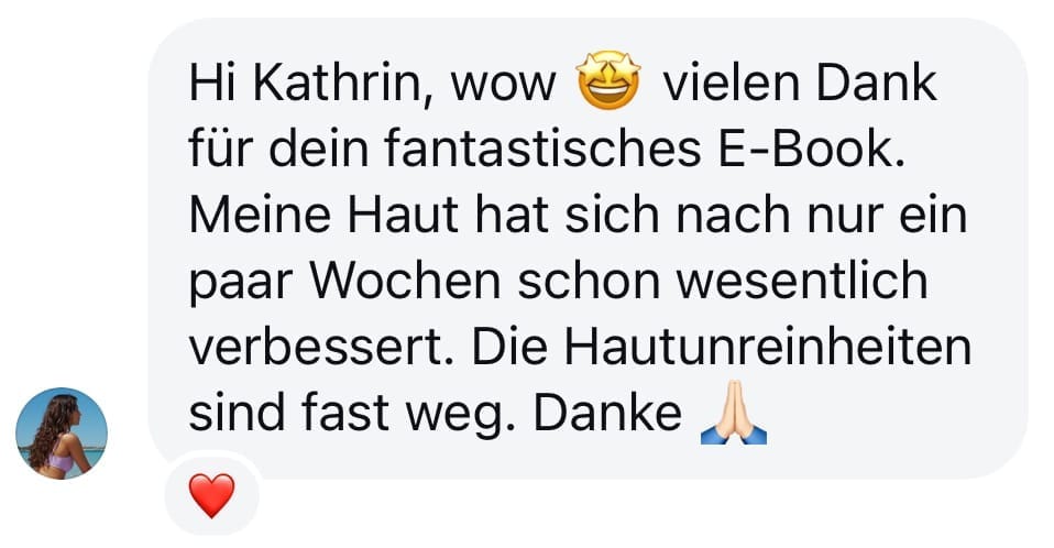 Screenshot einer freudigen Nachricht einer Kundin