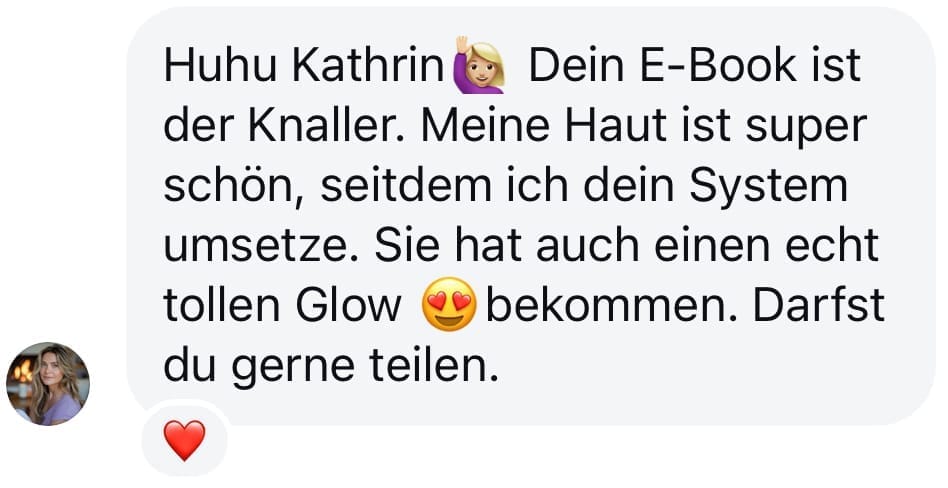 Screenshot einer freudigen Nachricht einer Kundin