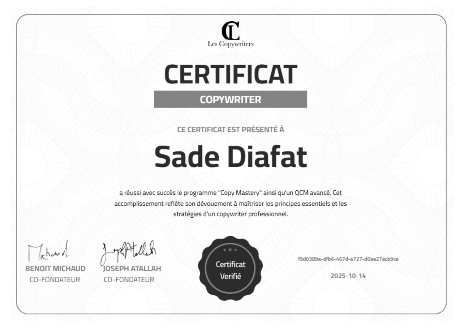 Certification Copywriter Professionnel - Les Copywriters