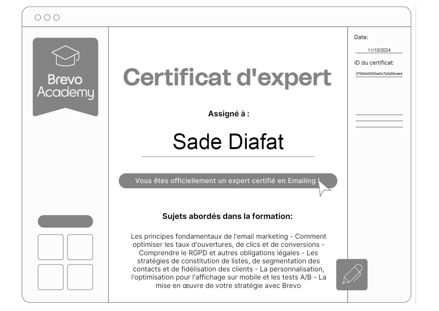 Certification E-Mail Marketing - Brevo Academy