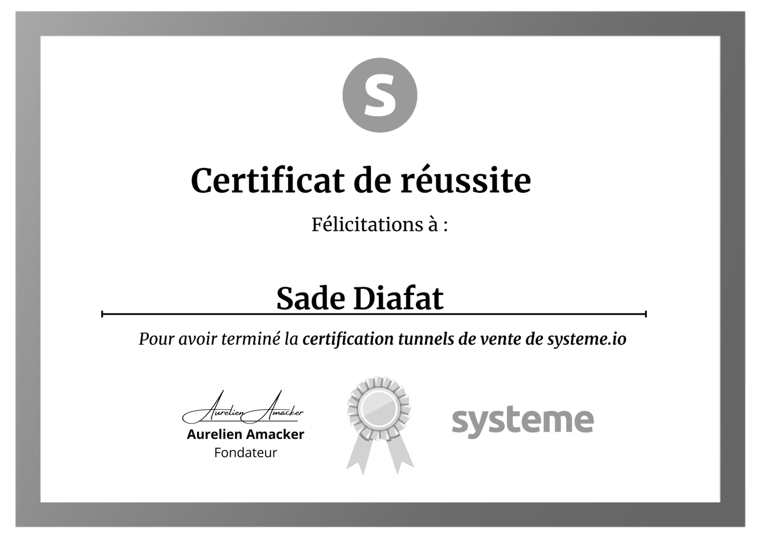 Certification Tunnels de Vente - Système.io