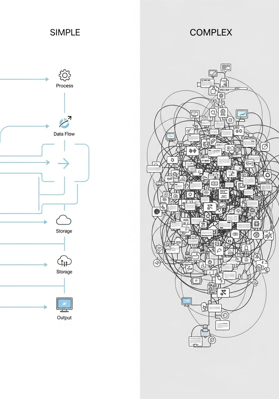 Simple automated business system compared to complex marketing tools