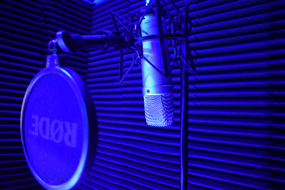 Professional recording microphone at Sound Quake Studios in Cape Breton