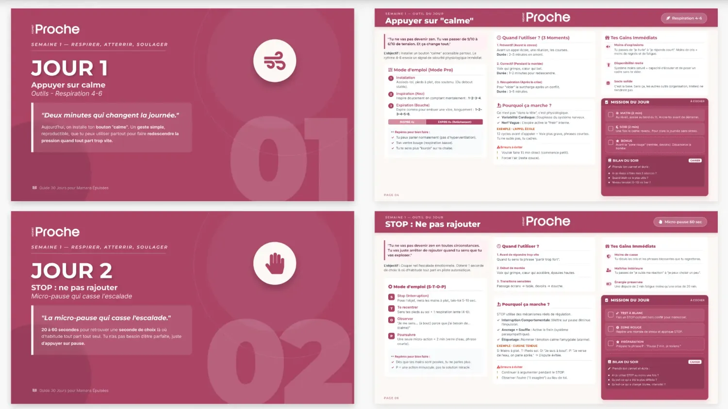 Aperçu du programme sur téléphone