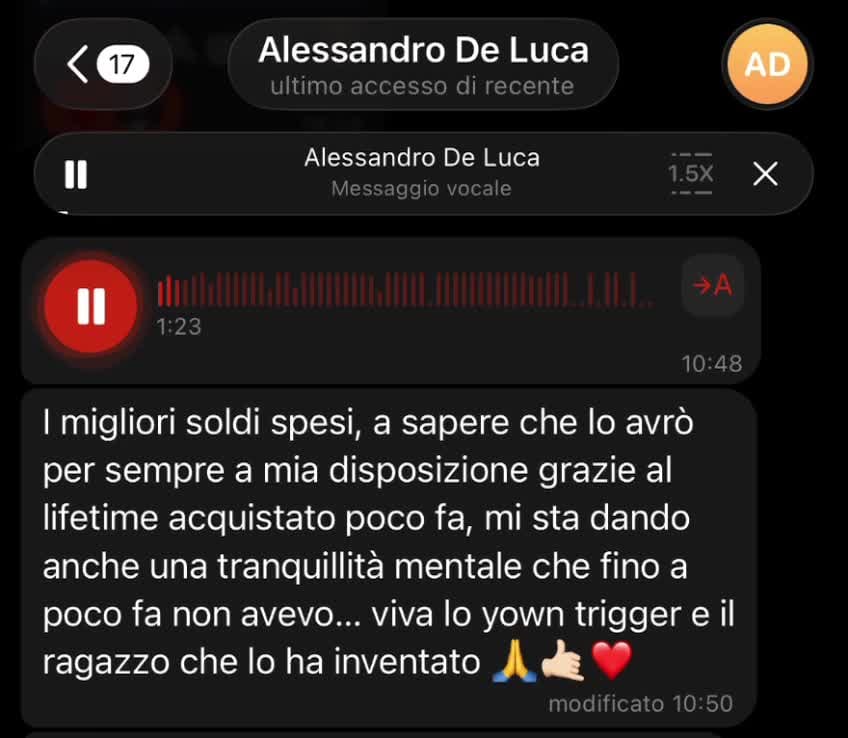 Registrazione originale del messaggio vocale del cliente Lifetime