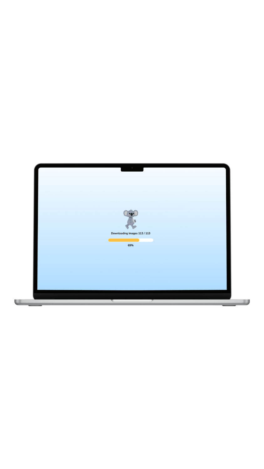 Koala Go loading screen with a progress bar and koala character.