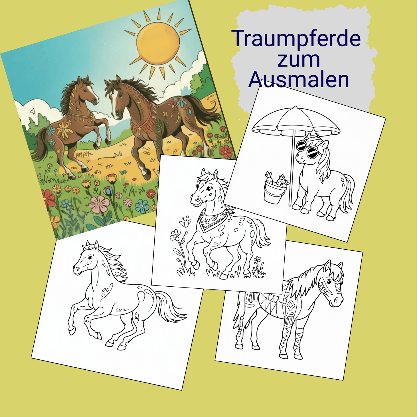 Traumpferde zum Ausmalen 