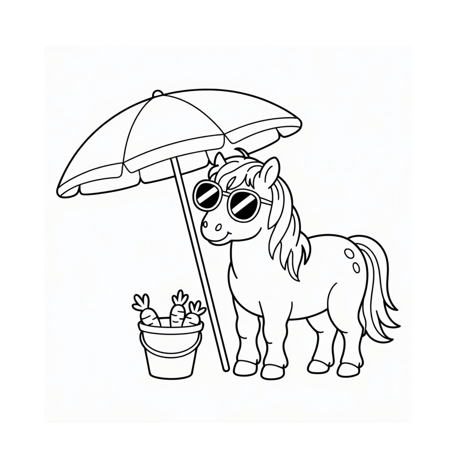 Pony mit Sonnenbrille