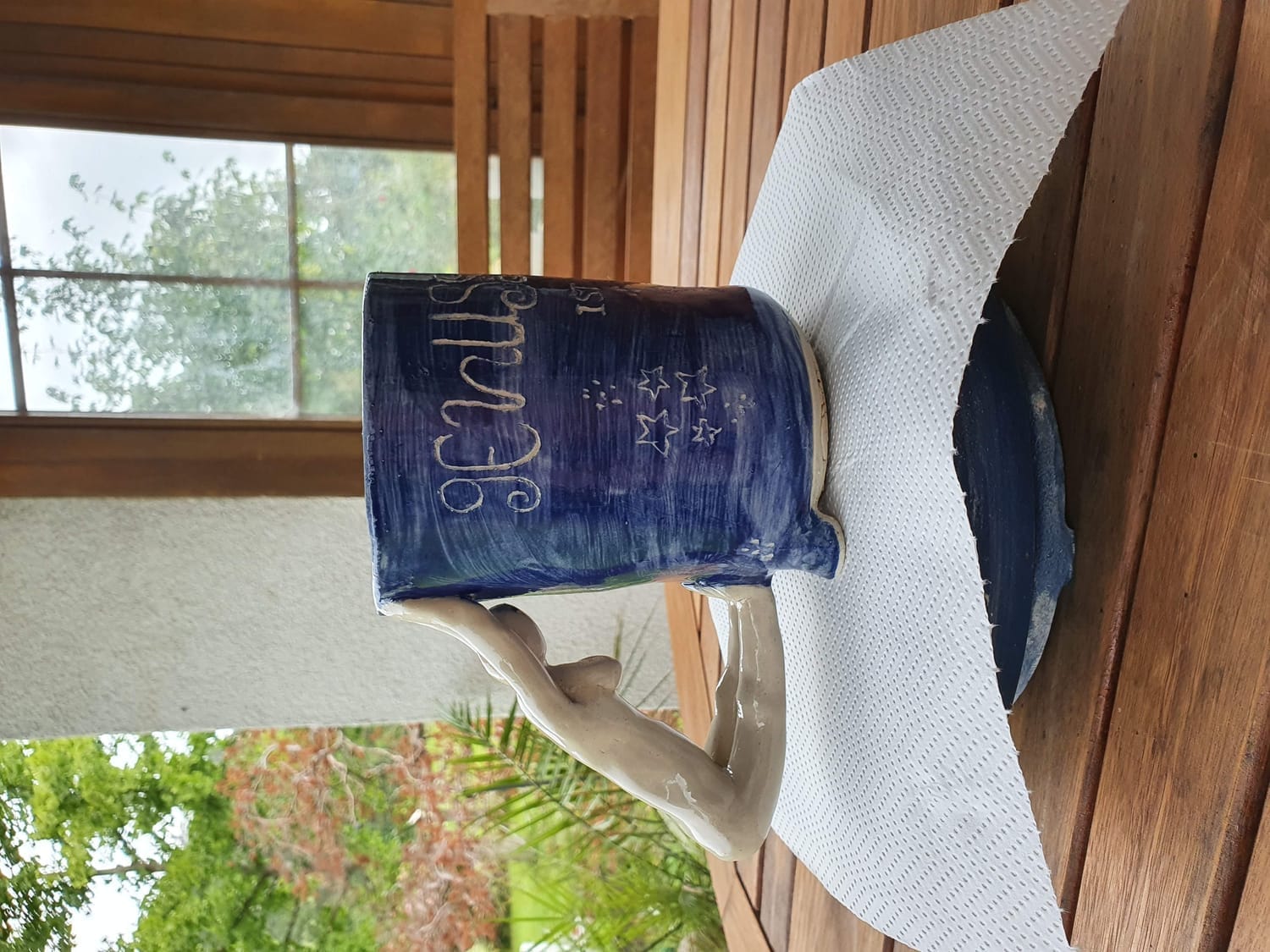 mit Mustern getöpferte Schatztruhen-Box 
