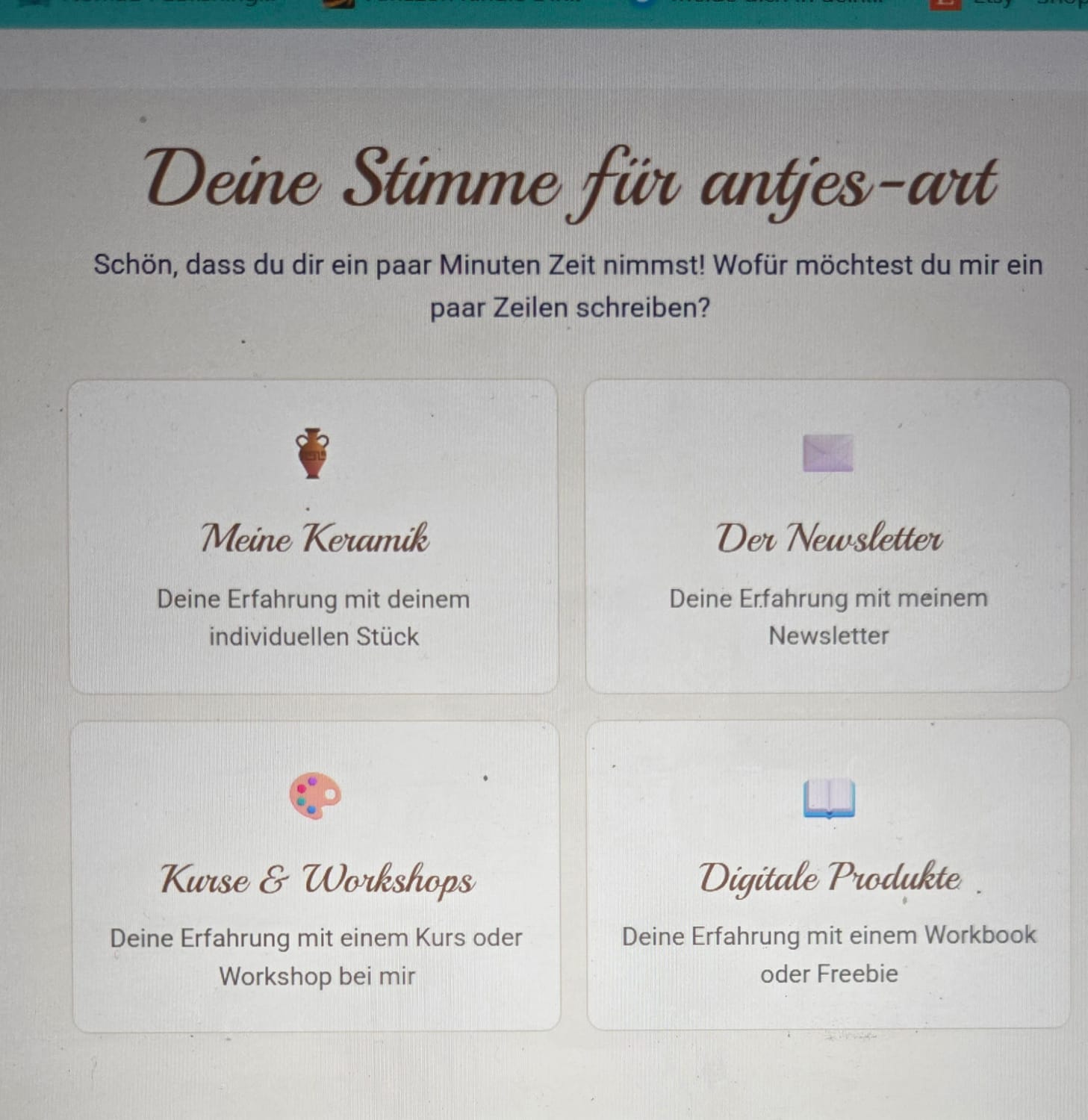 neue Feedbackseite für antjes-art