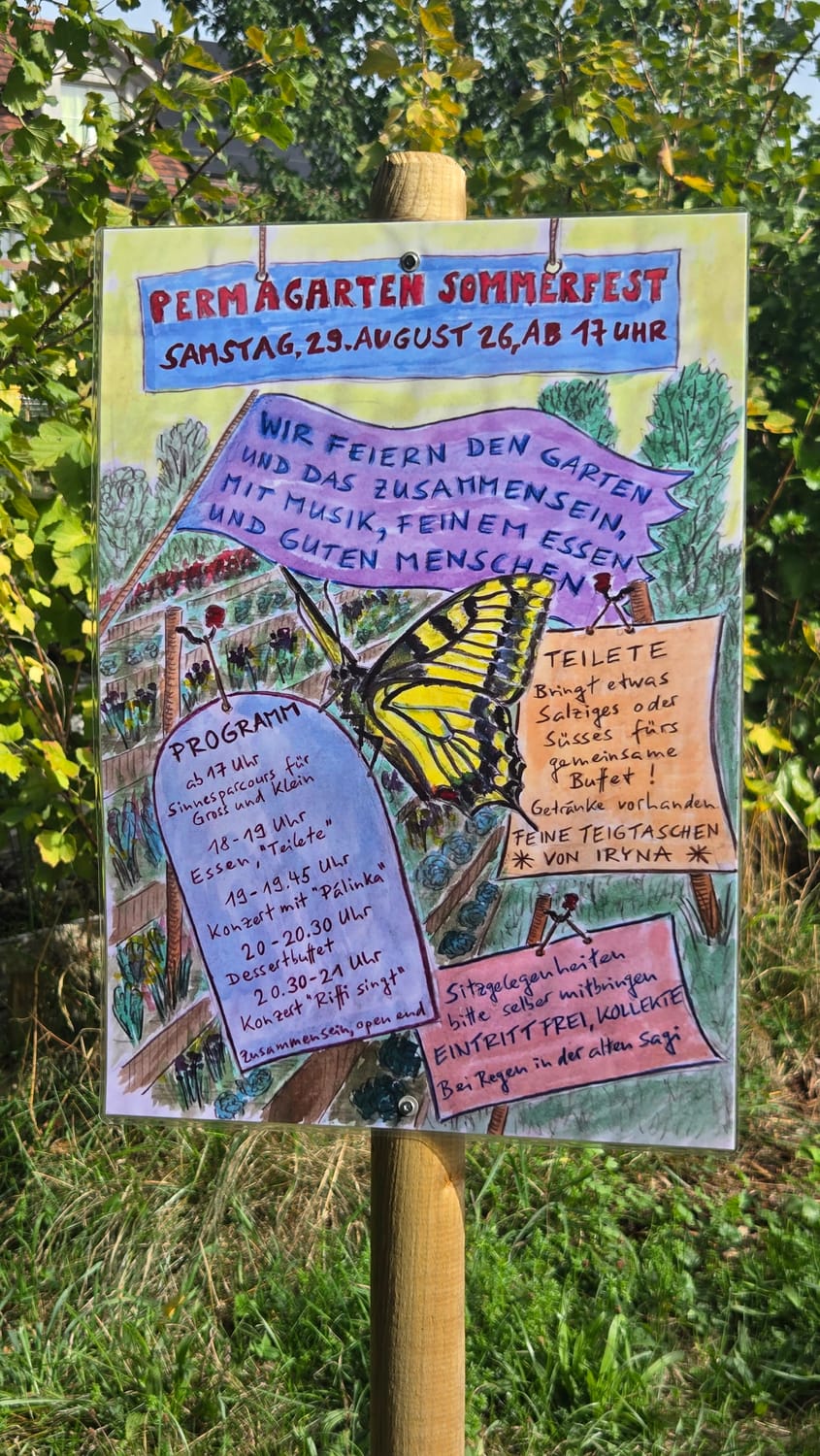 Flyer zum Permagarten Sommerfest