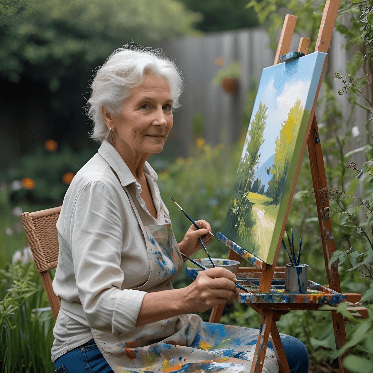 Malerin, Ai generierd mit Canva