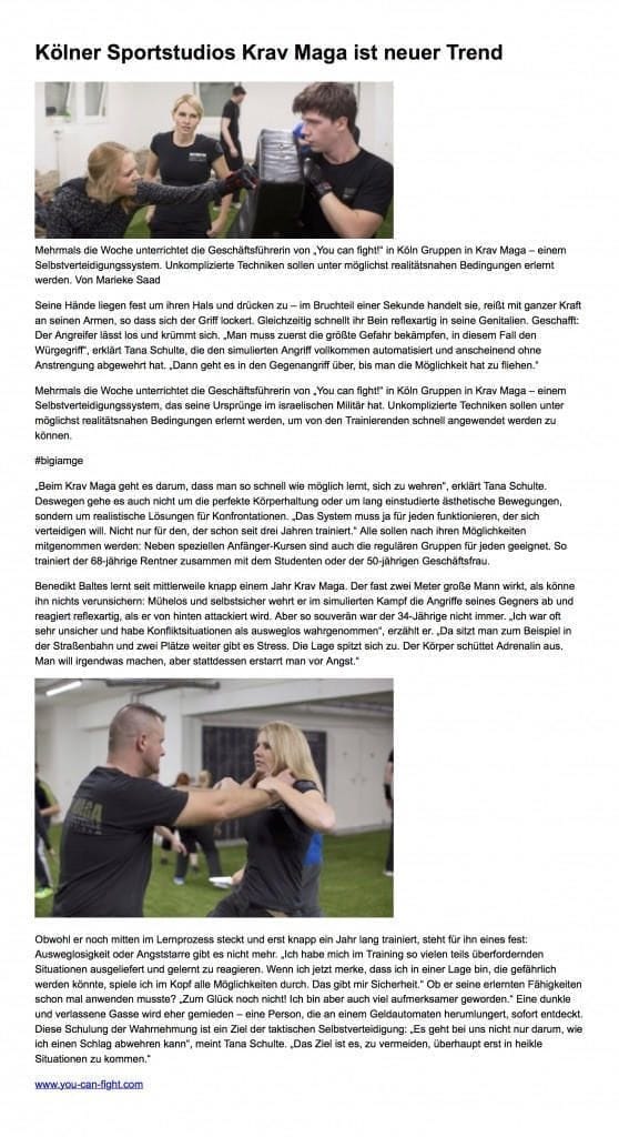 YOU CAN FIGHT in der Kölner Rundschau