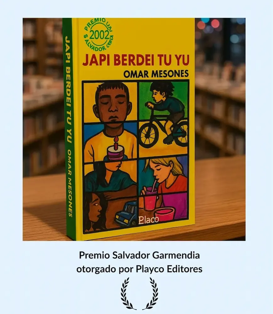 Portada del libro de relatos cortos JAPI BERDEI TU YU, de Omar Mesones
