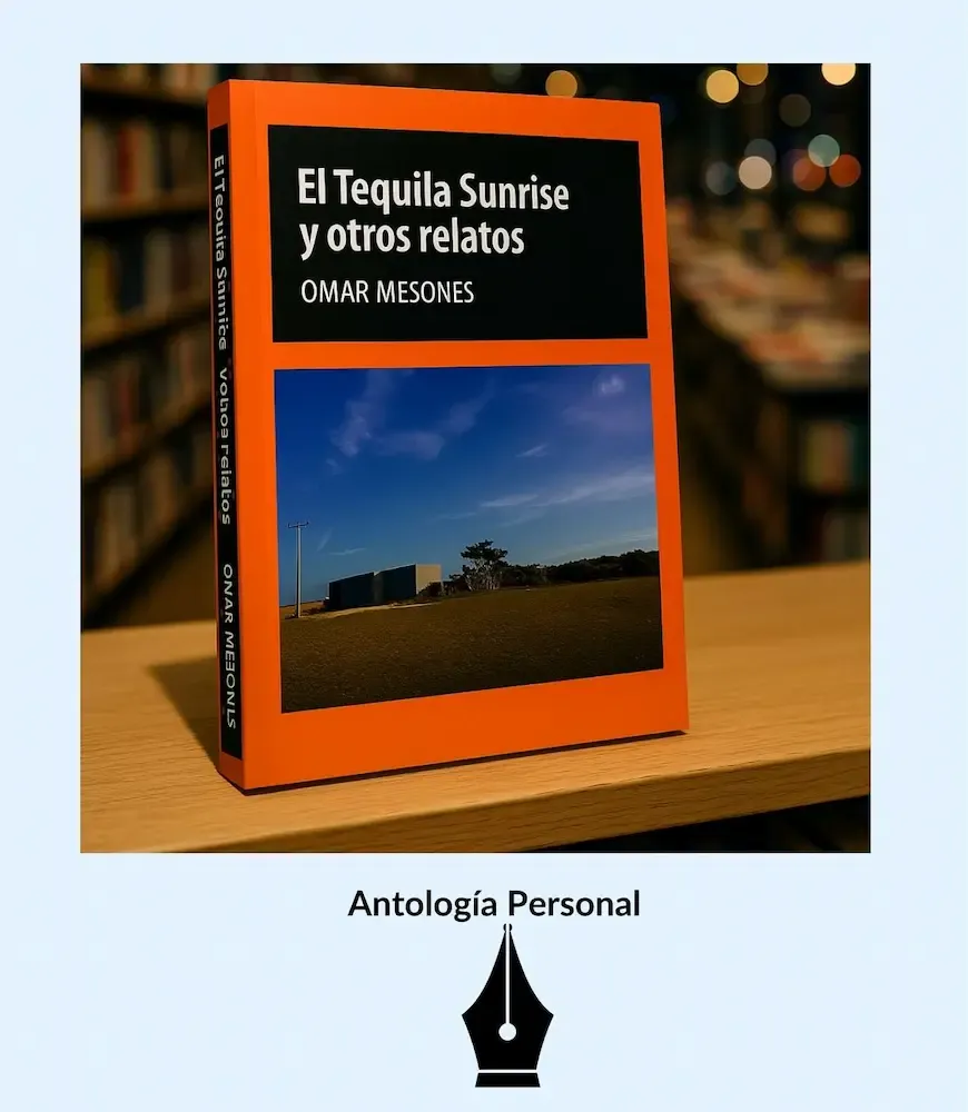 Portada del libro de relatos cortos EL TEQUILA SUNRISE Y OTROS RELATOS, de Omar Mesones