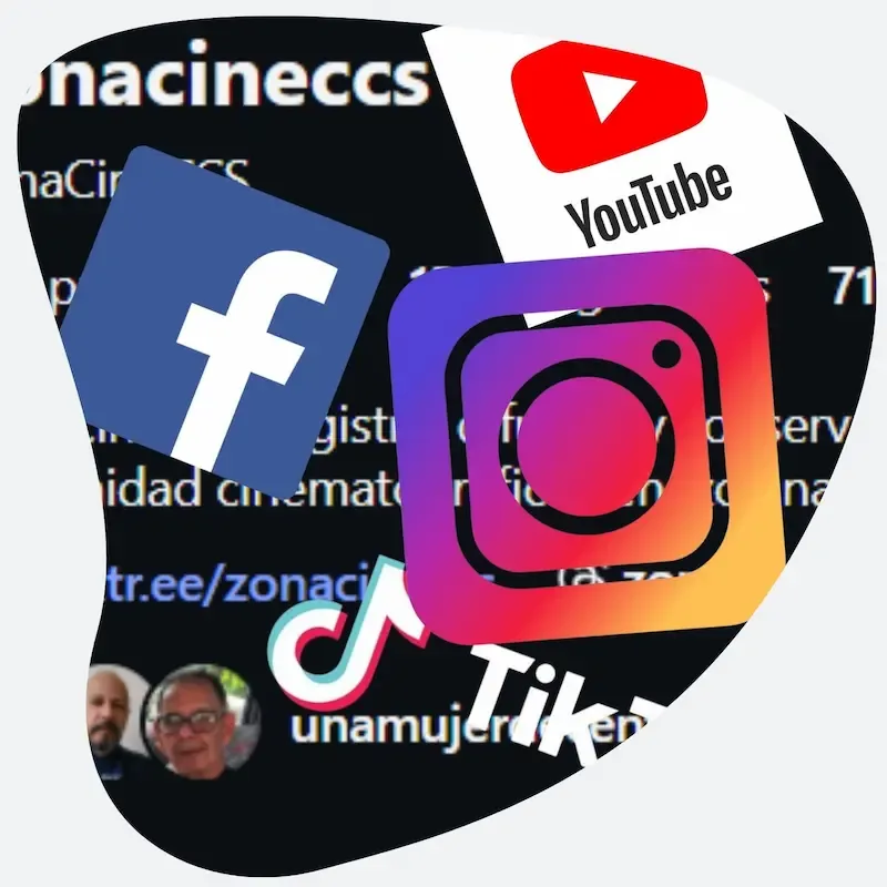 Collage d los íconos de redes sociales Facebook, Youtube e Instagram