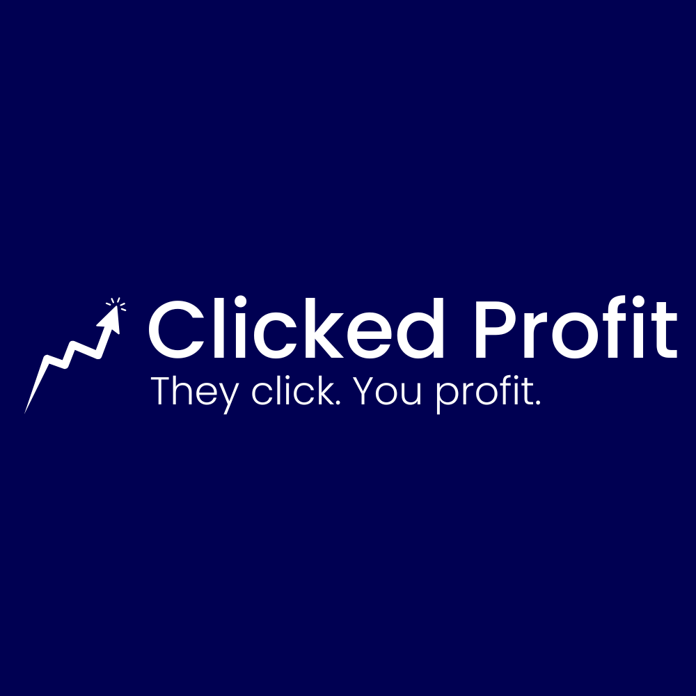 Clicked Profit Logo Navy Background