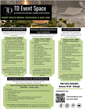 Download the TD Event Space Packages & Add-Ons Pricing Flyer—FREE