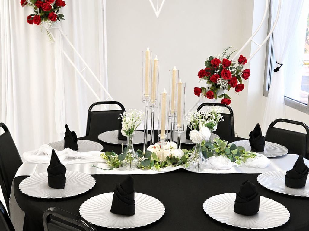 Bridal shower table setup at Denver event venue