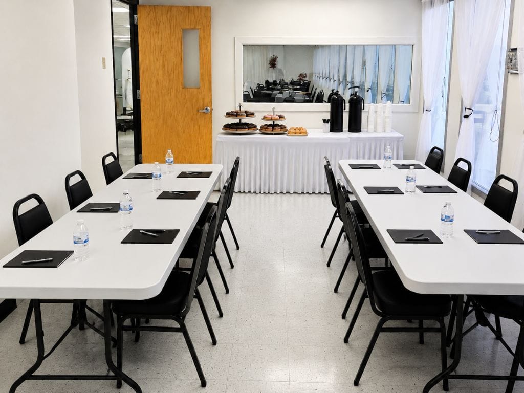 Corporate meeting room setup in Denver event venue