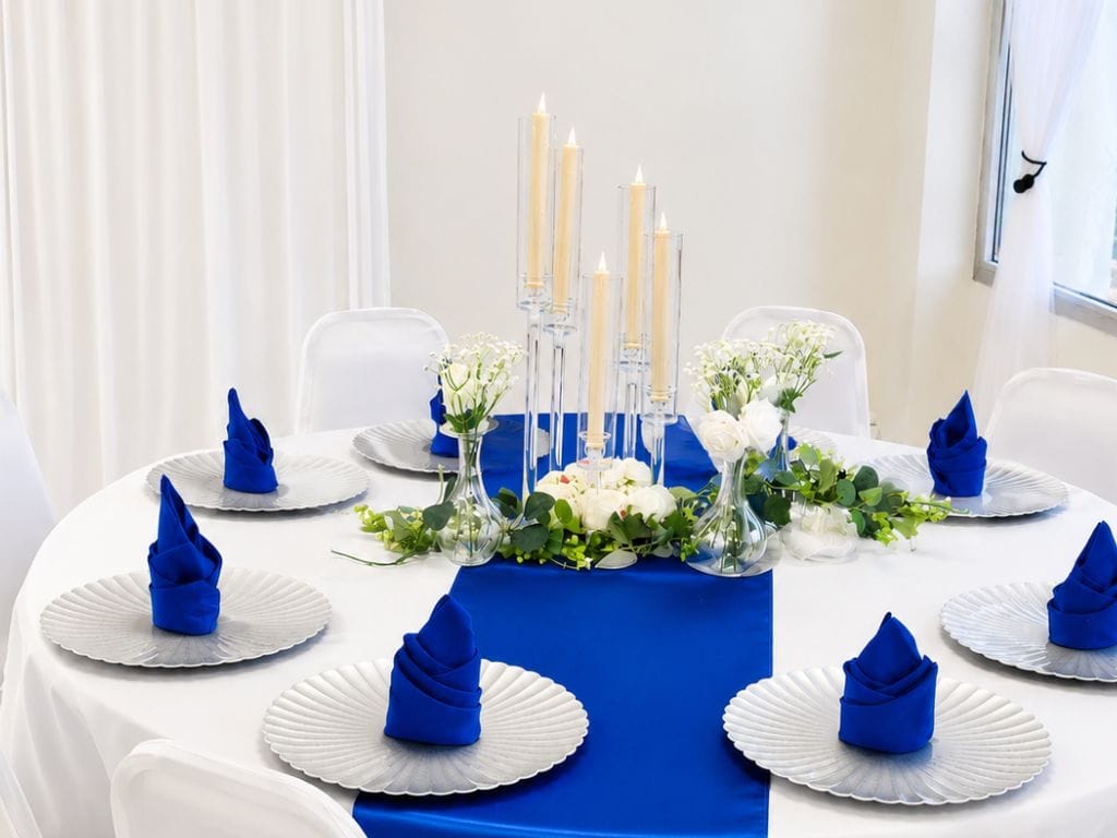 Elegant Anniversary Party setup at TD Event Space, a small event venue in Denver