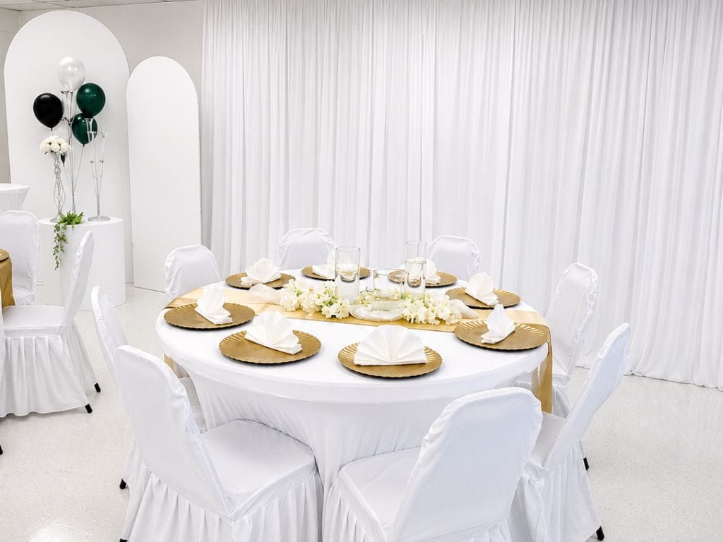 Elegant birthday party setup at TD Event Space in Denver