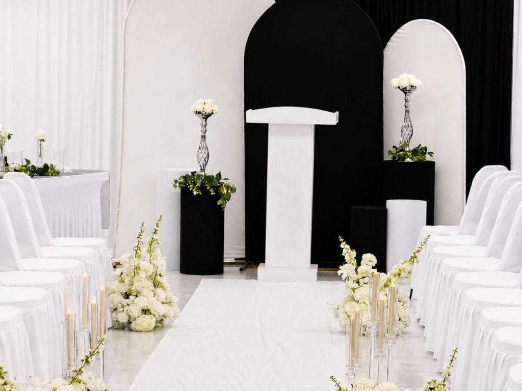 Intimate wedding venue in Denver decorated for a micro wedding