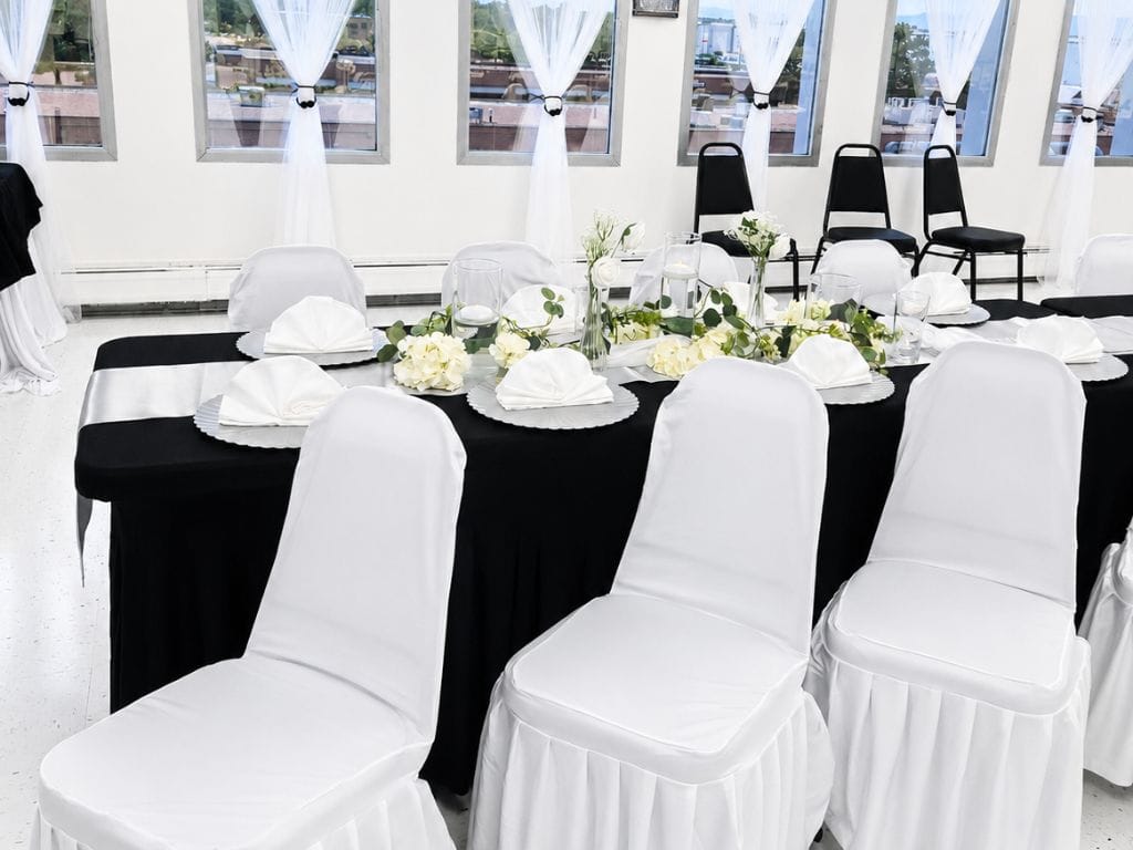 Small wedding venue in Denver with reception layout