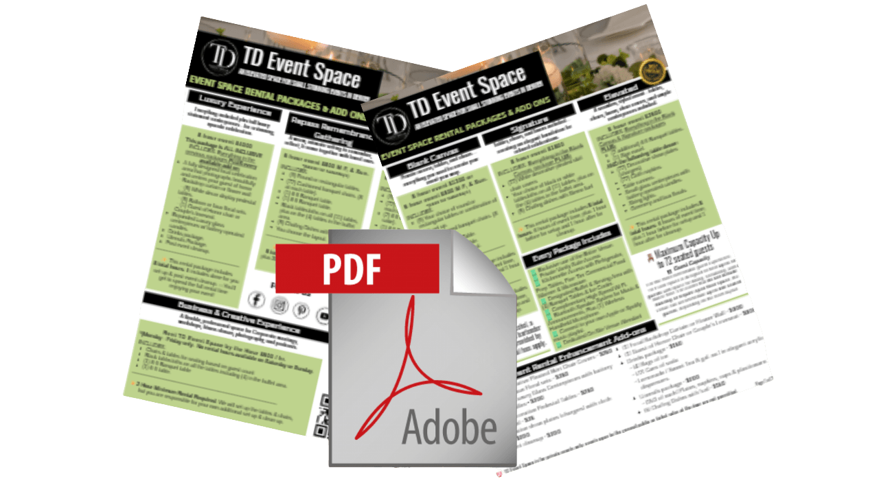 Download the TD Event Space Packages & Add-ons Pricing Flyer