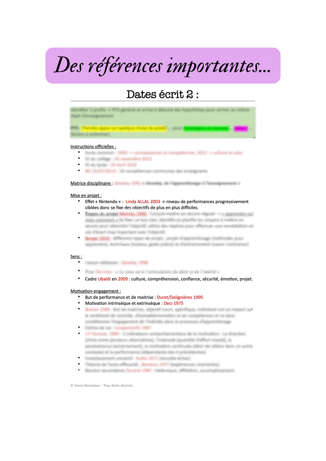 références capeps écrit 1 et 2