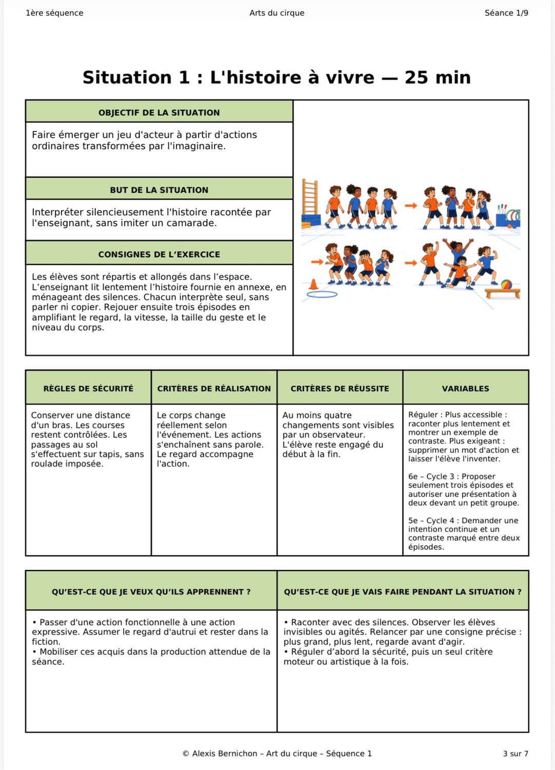 Exemple : situation pédagogique
