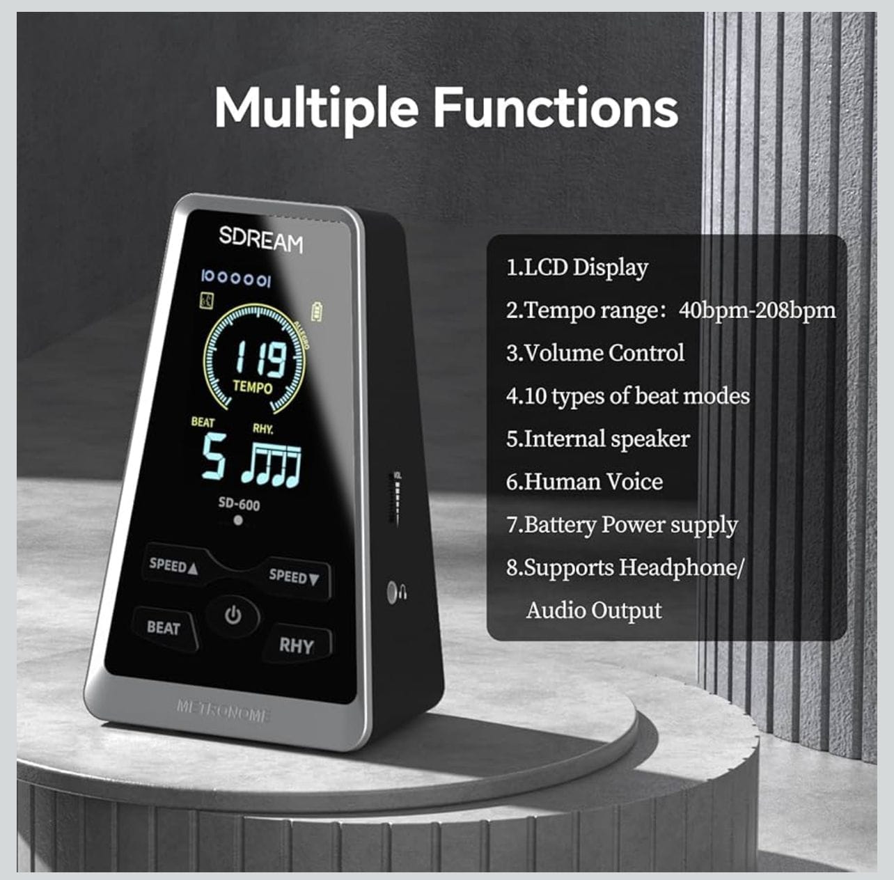 🎼Metrónomo digital para Cantantes, e instrumentos (piano, guitarra, violín, batería, ukelele