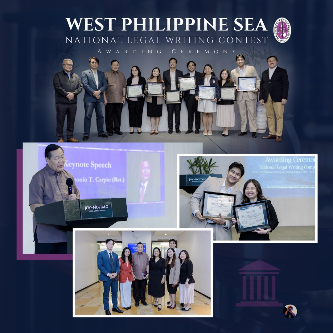photo collage of the guest speaker and awardees in a corporate event called National Legal Writing Contest Awarding Ceremony