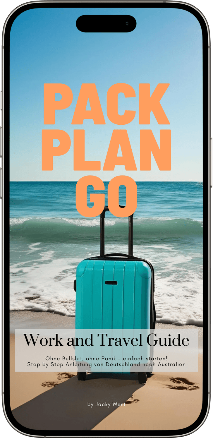 Smartphine Hintergrundbild mit Work and Travel Guide Cover