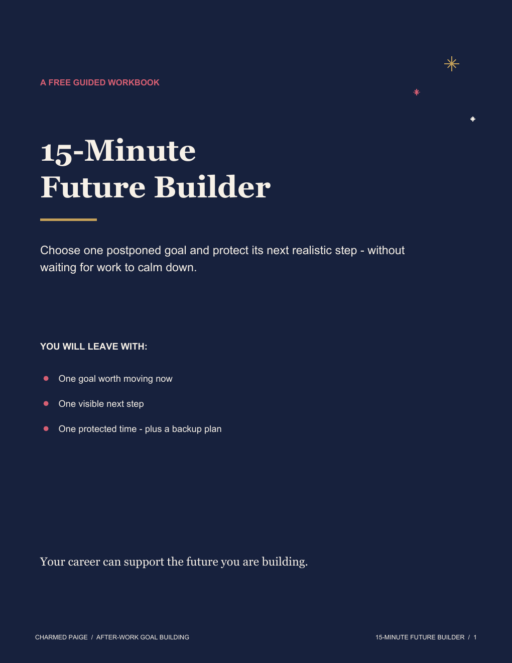 15-Minute Future Builder workbook by Charmed Paige