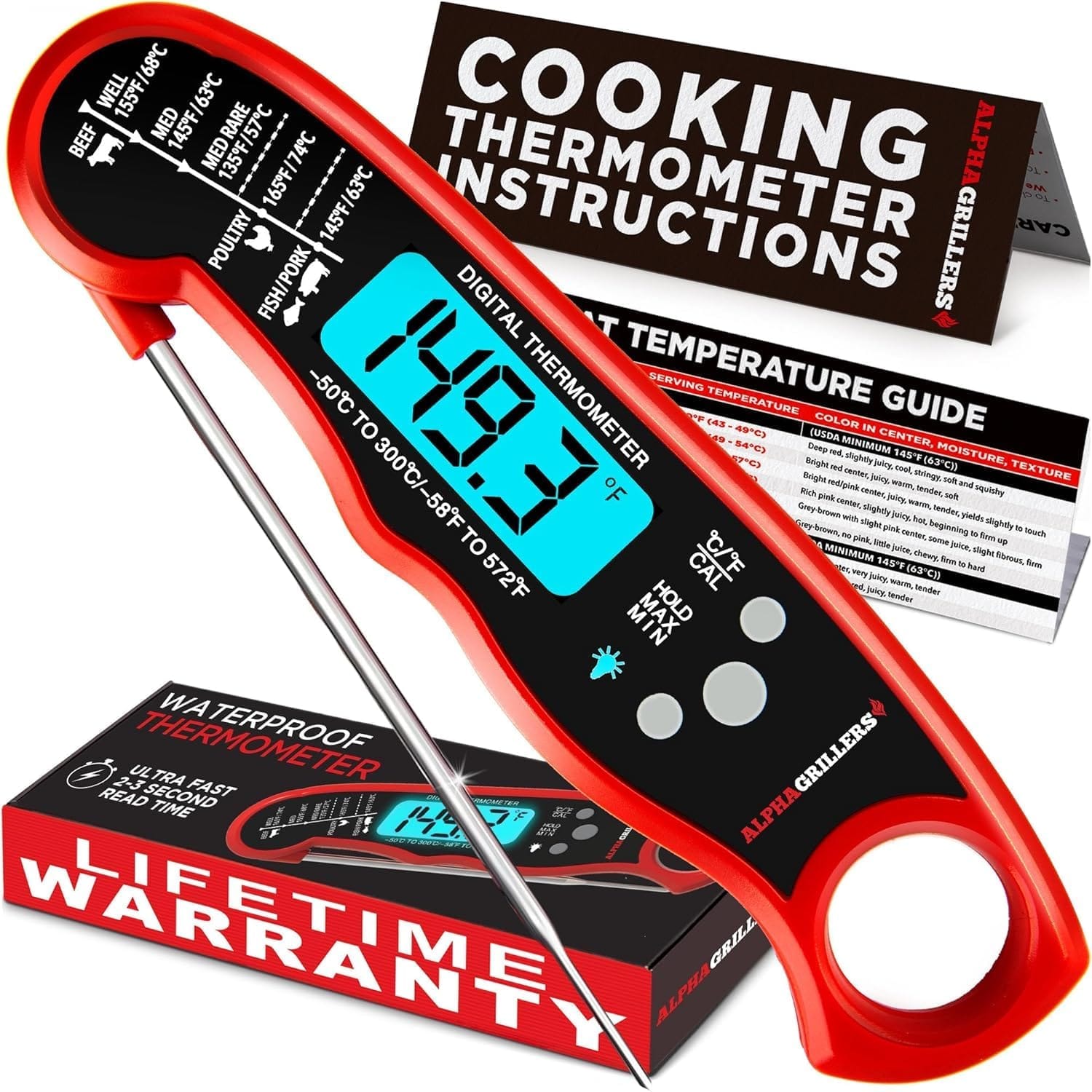 Alpha Grillers instant-read digital meat thermometer