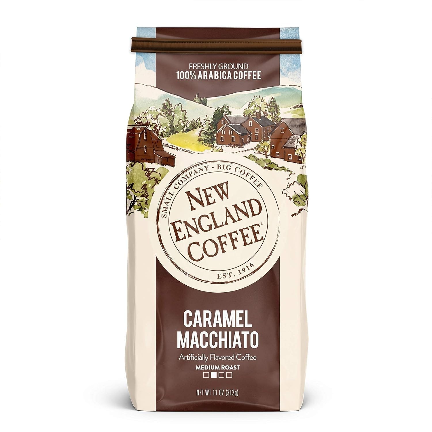 New England Coffee Caramel Macchiato medium roast ground coffee