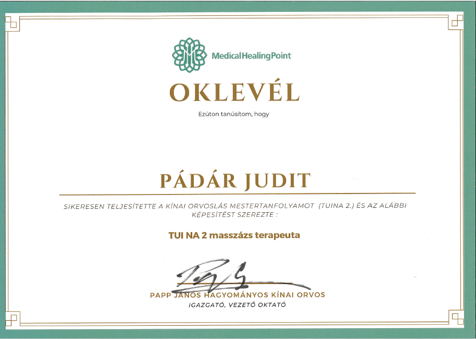 Tuina masszázs tanfolyam