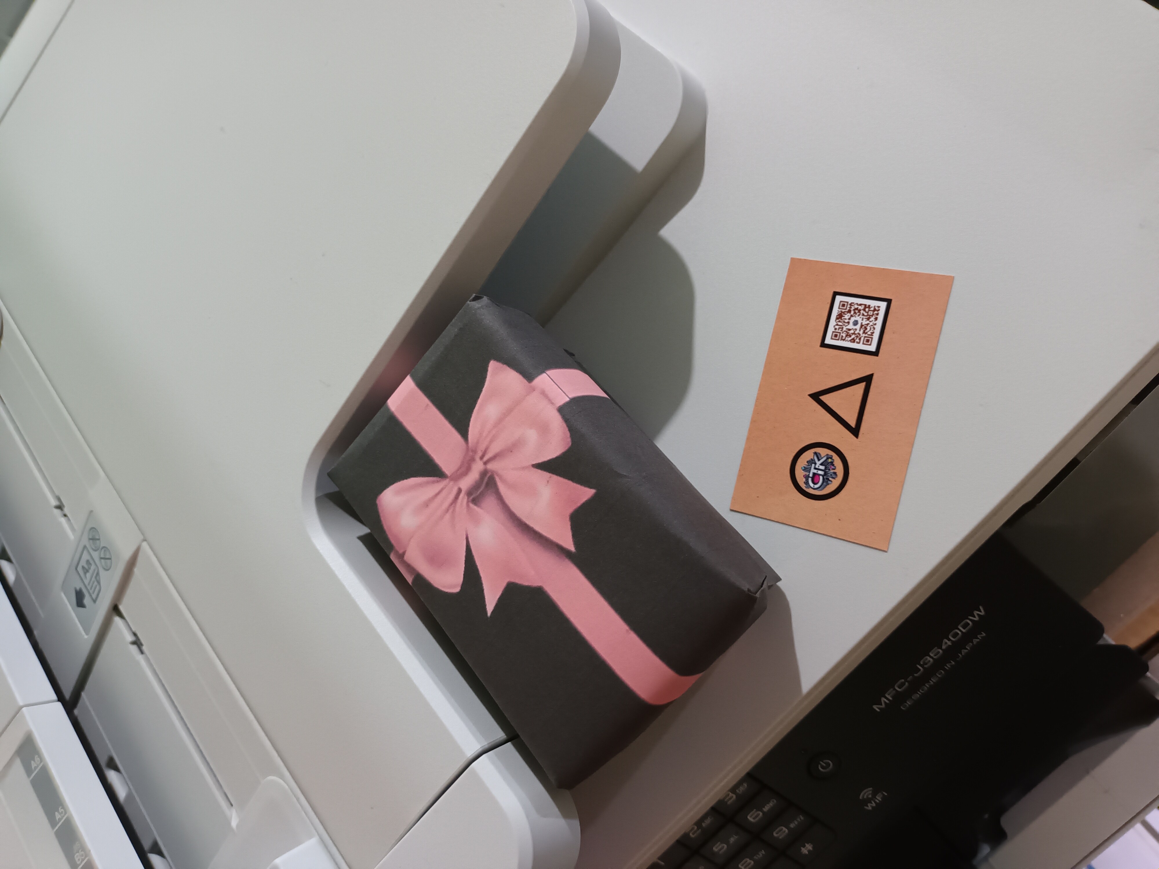 The famous business card from the series called Squid Game was printed as a sample print
