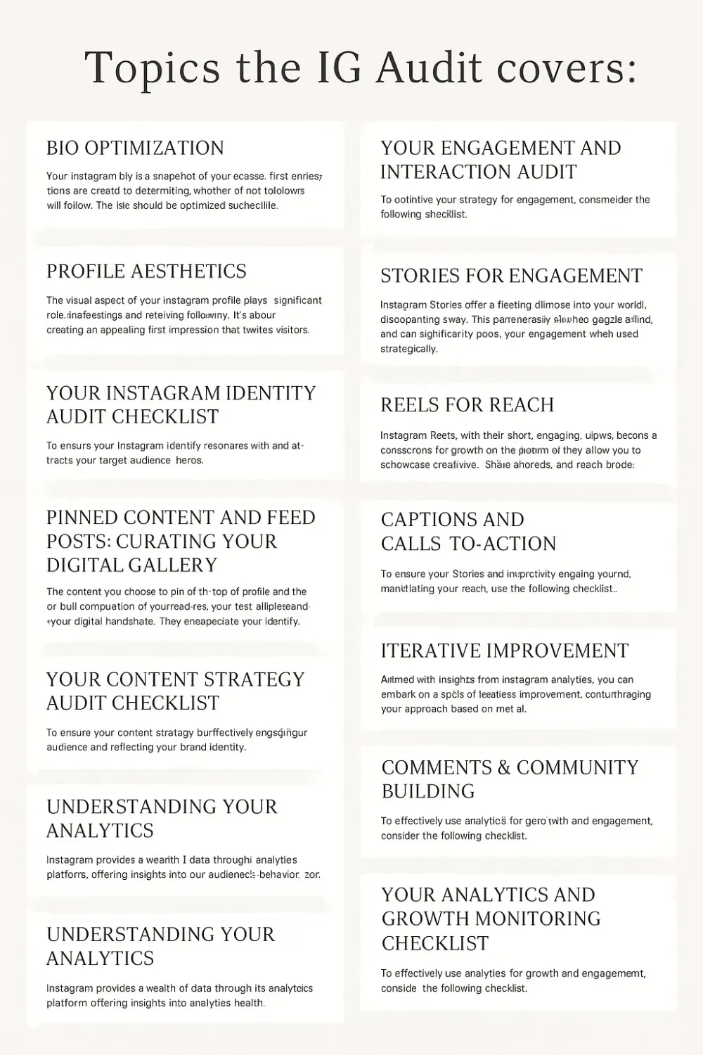 Instagram Audit Topics