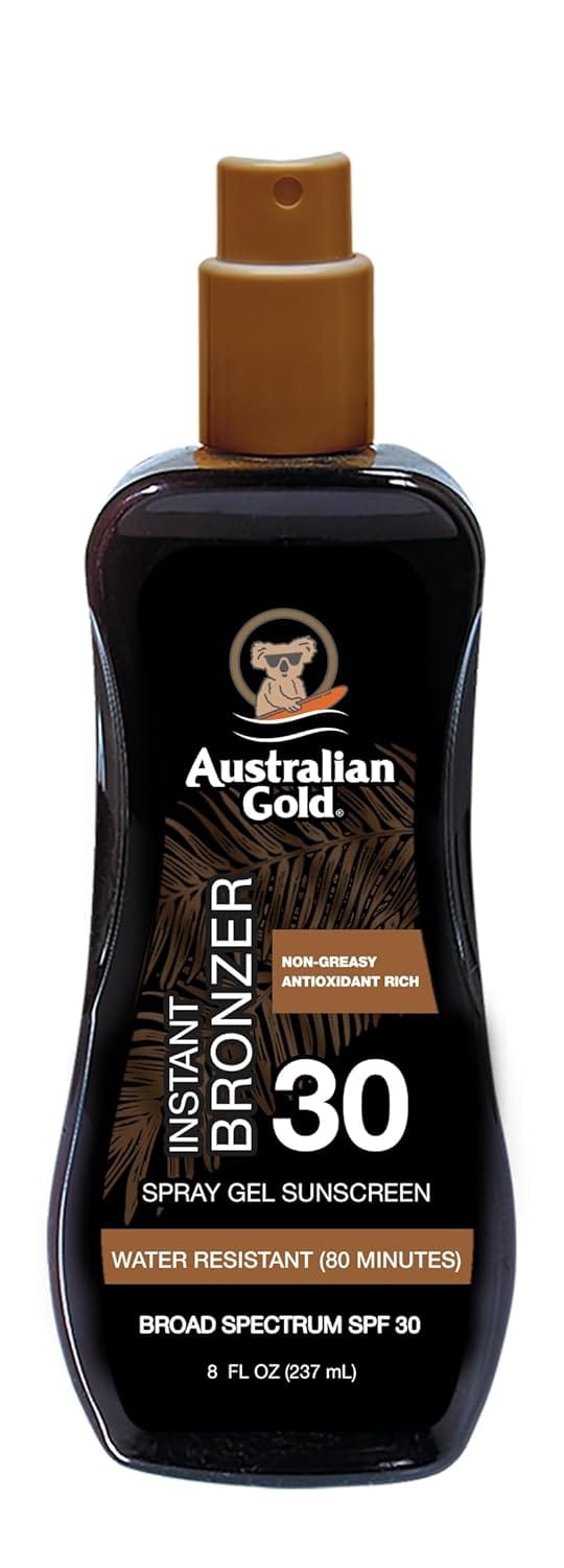 Australian Gold Spray Gel Sunscreen with Instant Bronzer SPF 30
