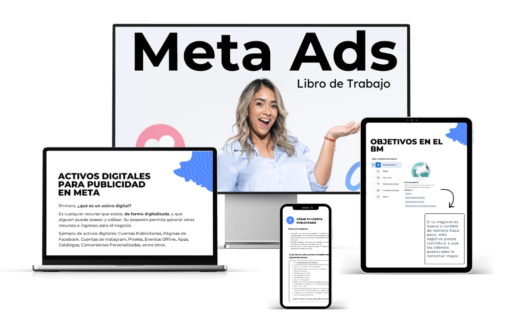 Libro de Trabajo de Meta Ads - Vista del contenido en múltiples dispositivos