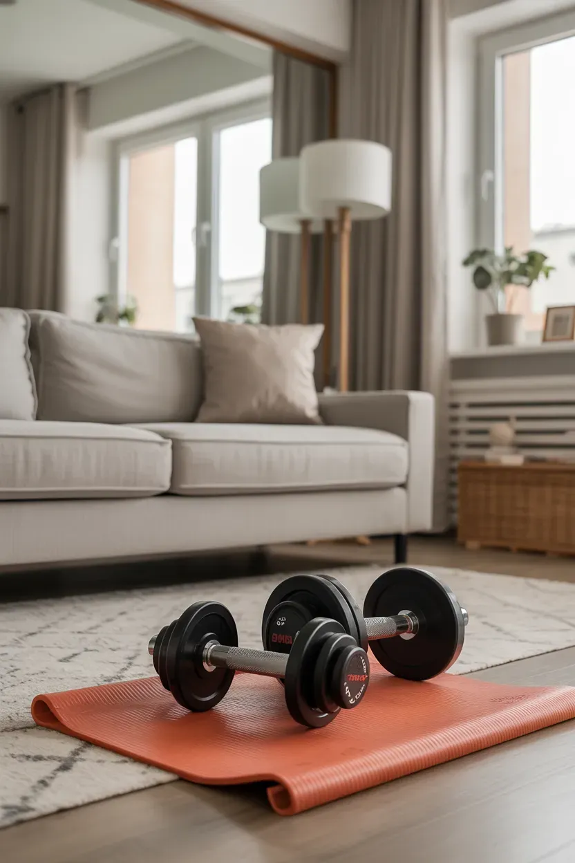 quiet adjustable dumbbells on a thick rubber mat